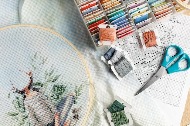 remeselník pri výšivke